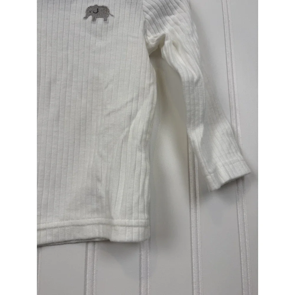 Carter's Long‎ Sleeve Shirt Pant Set Boy 6M Striped Embroidered Elephant#165